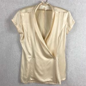 Anne Klein II 100% Silk V-Neck Crisscross Blouse 2